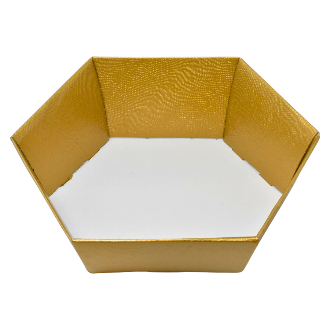 HEXAGON TRAY GOLD 29X23X8 X30(38467)